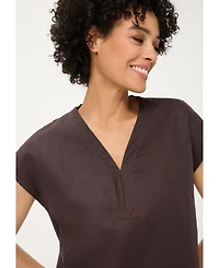 Olsen Women's Solid Mixed Media Tunic T-Shirt