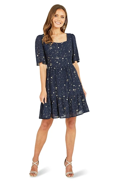 Yumi Women's Star Print Skater Dress