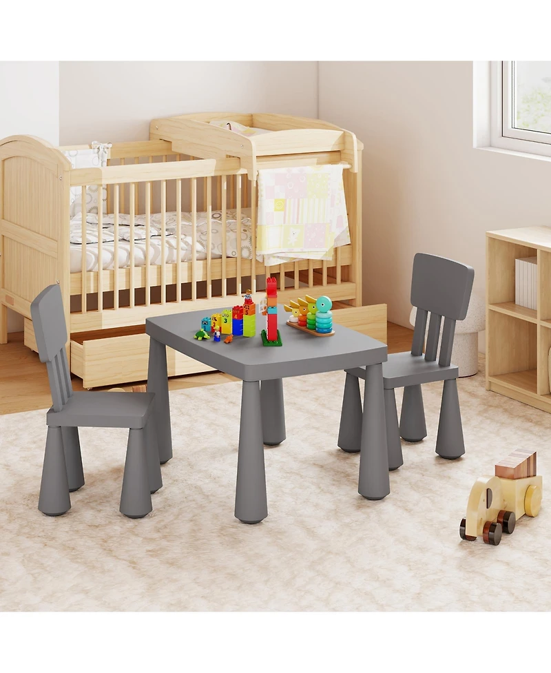 Slickblue 3 Piece Kids Activity Table and Chair Set Multifunction