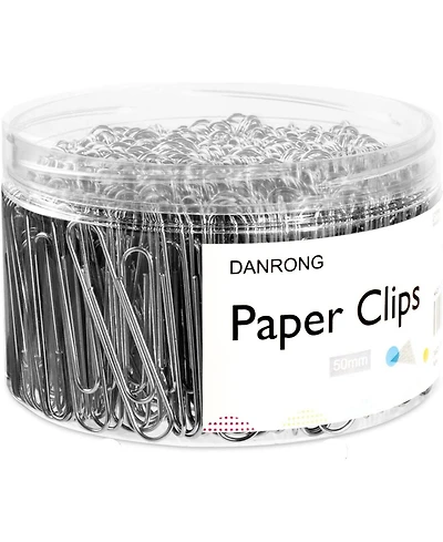 Danrong Silver Jumbo Paper Clips, 270pcs 2 Inch (50 mm) Paper Clip, Large Paperclips Great for Office School and Personal Use