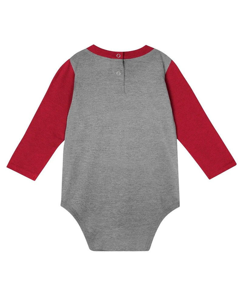 Outerstuff Baby Boys and Girls Crimson Washington State Cougars Double Up Long Sleeve Bodysuit Pant Set