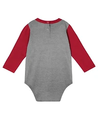 Outerstuff Baby Boys and Girls Crimson Washington State Cougars Double Up Long Sleeve Bodysuit Pant Set