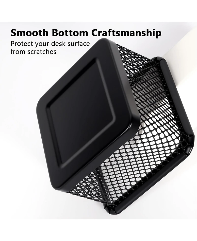 Danrong Mesh Metal Paper Clip Holder for Desk, Paperclip Dispenser Organizer Container, 4 Pack for Office School