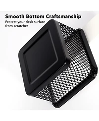 Danrong Mesh Metal Paper Clip Holder for Desk, Paperclip Dispenser Organizer Container, 4 Pack for Office School