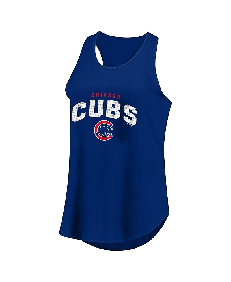 Fanatics Women's Profile Royal Chicago Cubs Plus Wordmark Racerback Scoop Neck Tank Top