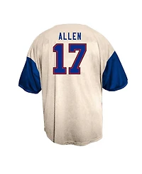 Fanatics Men's Josh Allen Cream Buffalo Bills Big & Tall Baseball Button-Up Shirt