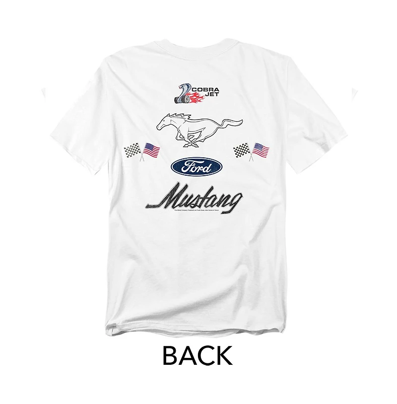 Mustang Men's Ford Logo Stack Front Back T-Shirt