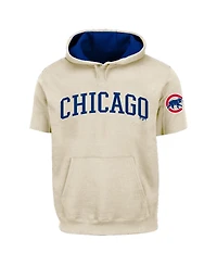 Fanatics Men's Profile Cream Chicago Cubs Big & Tall Contrast Short Sleeve Hoodie