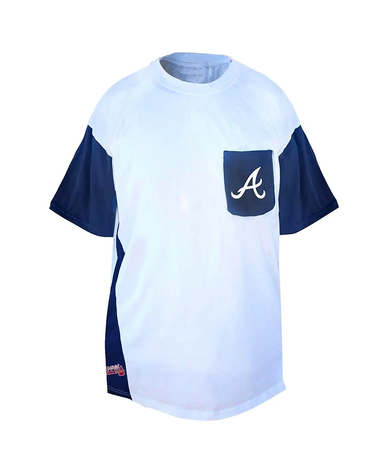 Fanatics Men's Profile Ronald Acuna Jr. White/Navy Atlanta Braves Big & Tall Player Name Number T-Shirt