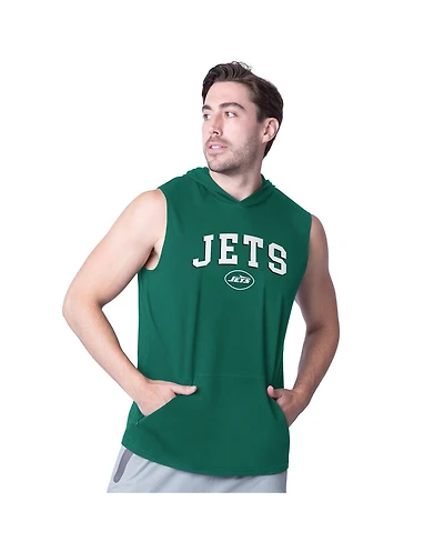Msx by Michael Strahan Men's Green New York Jets Action Sleeveless Pullover Hoodie