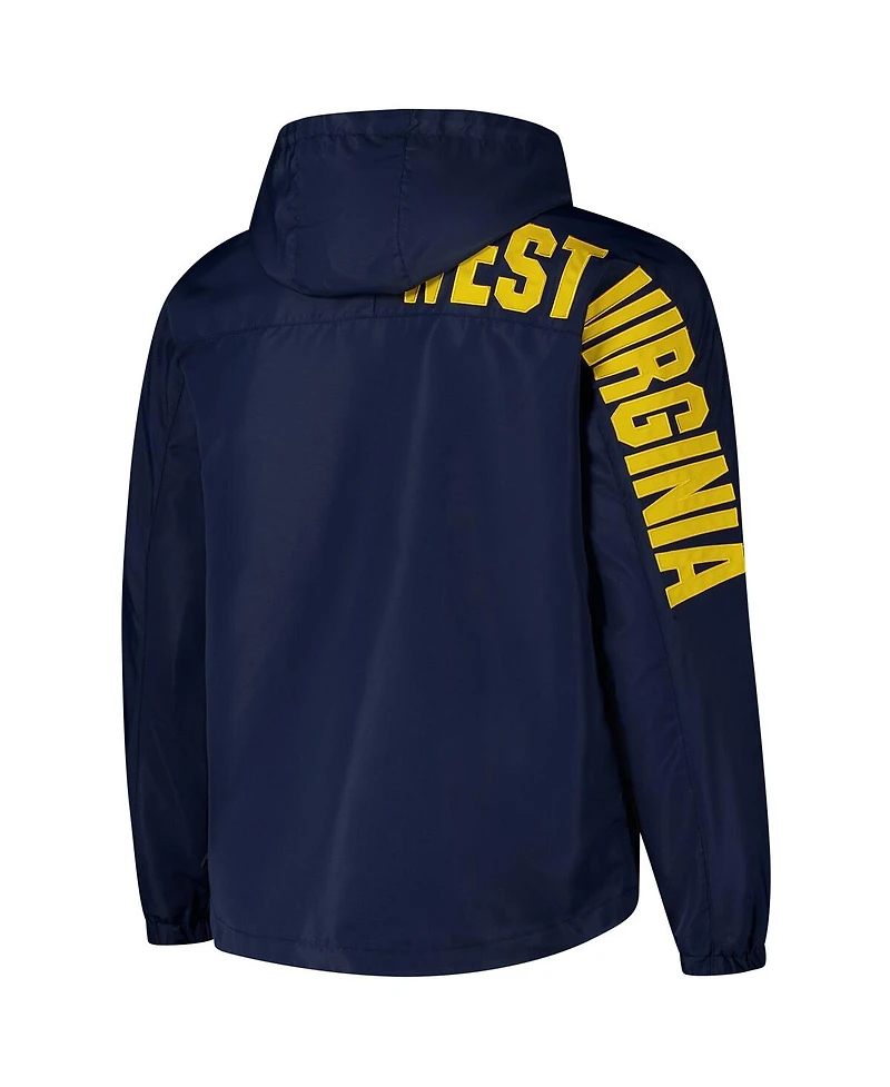 Colosseum Men's Navy West Virginia Mountaineers Reloaded Anorak Half-Zip Jacket