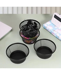 Danrong Paper Clip Holders for Desk, Mesh Metal Paperclip Dispenser Organizer, Binder Clip Container, 4 Pack