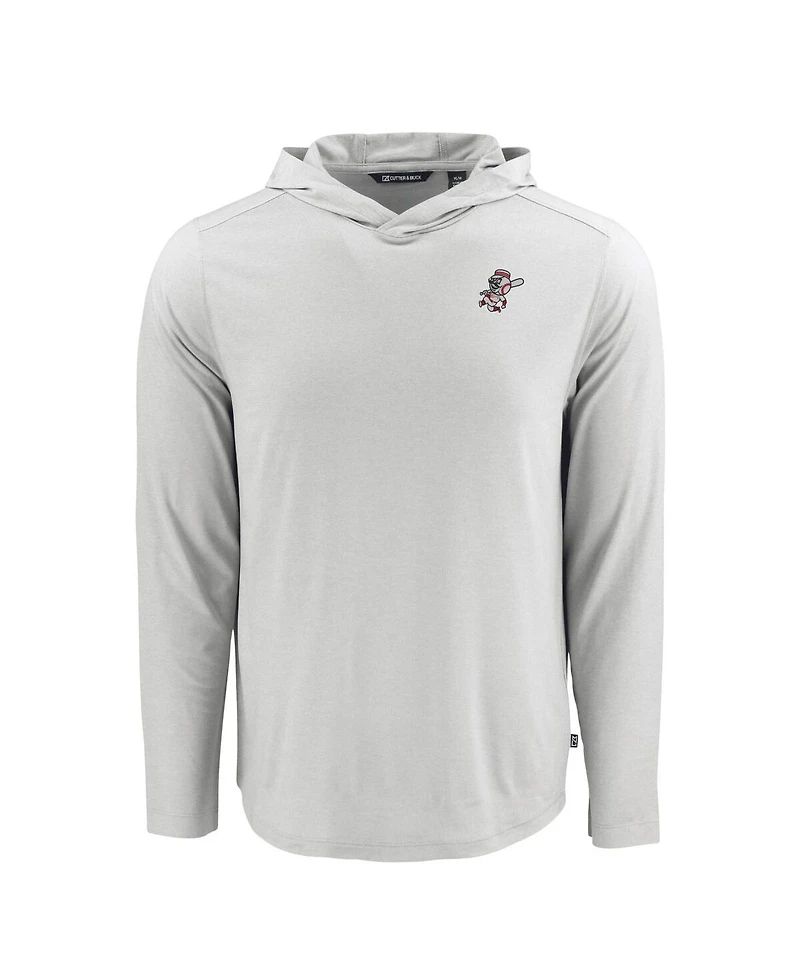 Cutter & Buck Men's Gray Cincinnati Reds Coastline Epic Comfort Eco Hoodie Long Sleeve T-Shirt