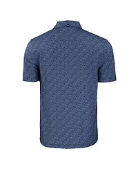 Cutter & Buck Men's Navy Milwaukee Brewers Pike Eco Pebble Print Stretch Polo Shirt