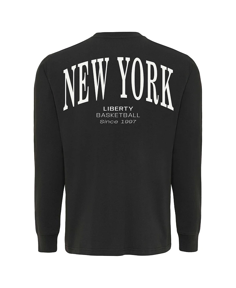 Sportiqe Men's and Women's Anthracite New York Liberty Athletic Club Collection Sherwood Relaxed Fit Premium Long-Sleeve T-Shirt