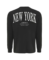Sportiqe Men's and Women's Anthracite New York Liberty Athletic Club Collection Sherwood Relaxed Fit Premium Long-Sleeve T-Shirt