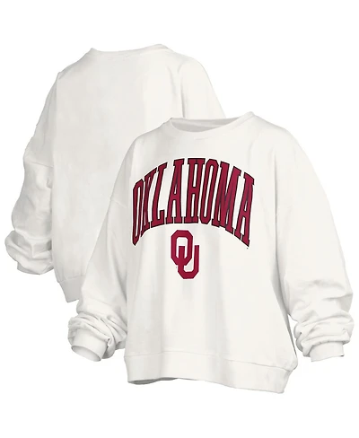 Pressbox Women's White Oklahoma Sooners Janise Fleece Sweatshirt