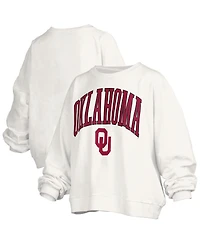 Pressbox Women's White Oklahoma Sooners Janise Fleece Sweatshirt
