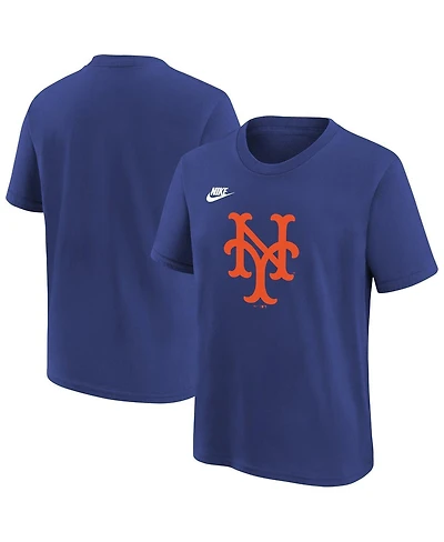 Nike Big Boys and Girls Royal New York Mets Team Logo T-Shirt