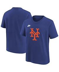 Nike Big Boys and Girls Royal New York Mets Team Logo T-Shirt