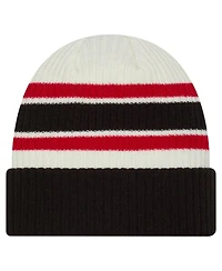 New Era Men's Cream/Black Buffalo Sabres Vintage Cuffed Knit Hat