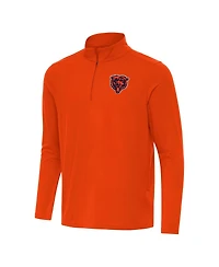 Antigua Men's Orange Chicago Bears Intent Quarter-Zip Pullover Sweatshirt