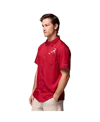 Columbia Men's Crimson Alabama Tide Slack Camp Button-Up Shirt