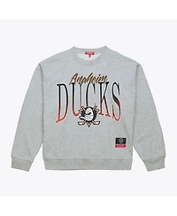 Mitchell & Ness Women's Heather Gray Anaheim Ducks Hockey Night Sweatshirt