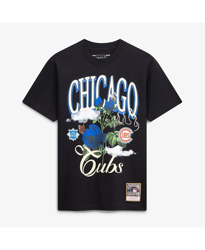 Mitchell & Ness Men's Black Chicago Cubs Cooperstown Floral T-Shirt