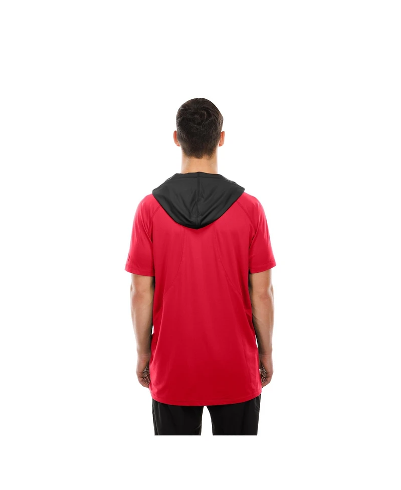 New Era Men's Red Tampa Bay Buccaneers Combine Authentic Hooded Raglan Short-Sleeve T-Shirt