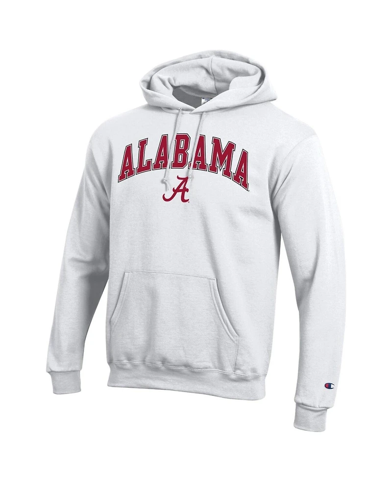 Champion Men's White Alabama Crimson Tide Arch Over Logo Pullover Hoodie
