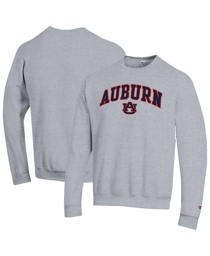 Champion Men's Heather Gray Auburn Tigers Arch Over Logo Pullover Sweatshirt