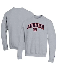 Champion Men's Heather Gray Auburn Tigers Arch Over Logo Pullover Sweatshirt