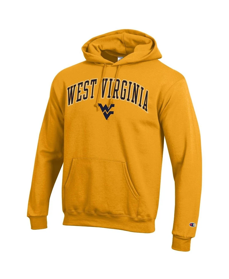 Champion Men's Gold West Virginia Mountaineers Arch Over Logo Pullover Hoodie