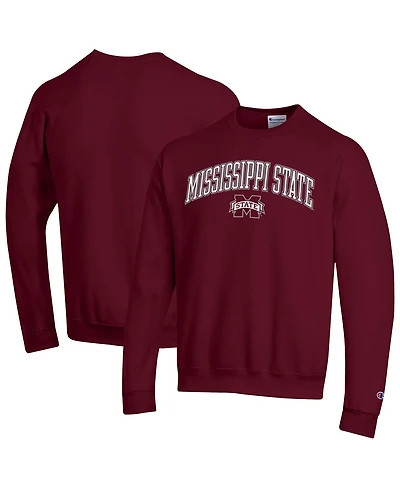 Champion Men's Maroon Mississippi State Bulldogs Arch Over Logo Pullover Sweatshirt