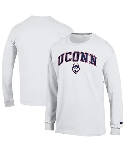 Champion Men's White UConn Huskies Arch Over Logo Long Sleeve T-Shirt