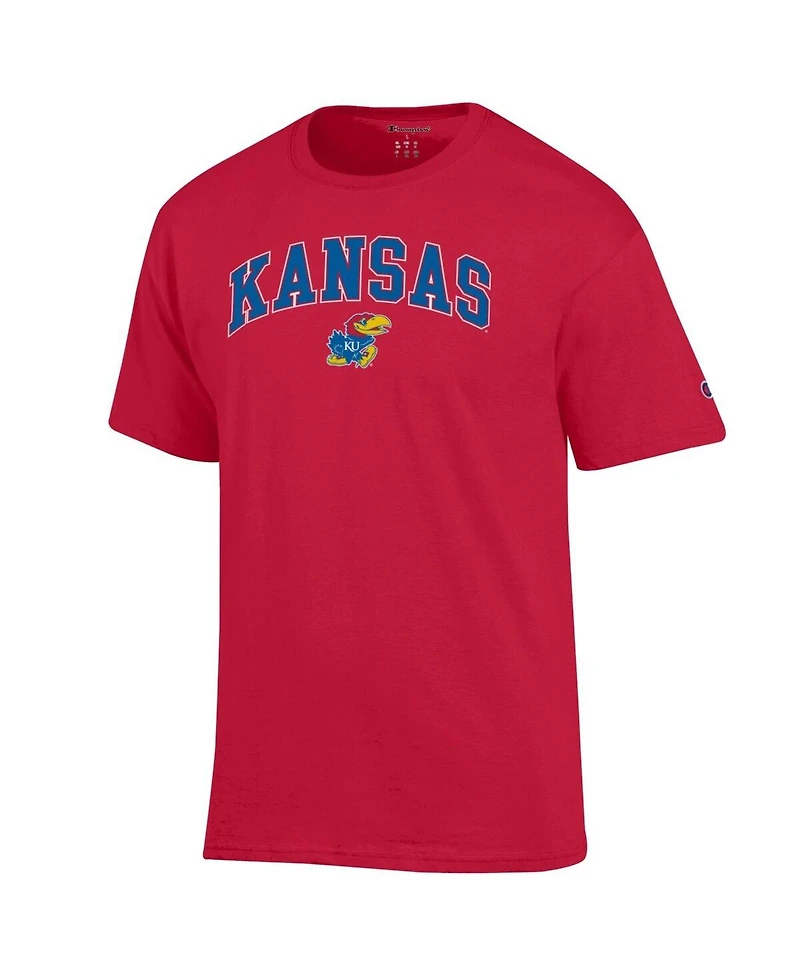 Champion Men's Red Kansas Jayhawks Arch Over Logo T-Shirt