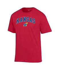 Champion Men's Red Kansas Jayhawks Arch Over Logo T-Shirt