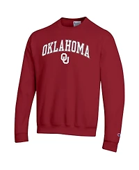 Champion Men's Crimson Oklahoma Sooners Arch Over Logo Pullover Sweatshirt