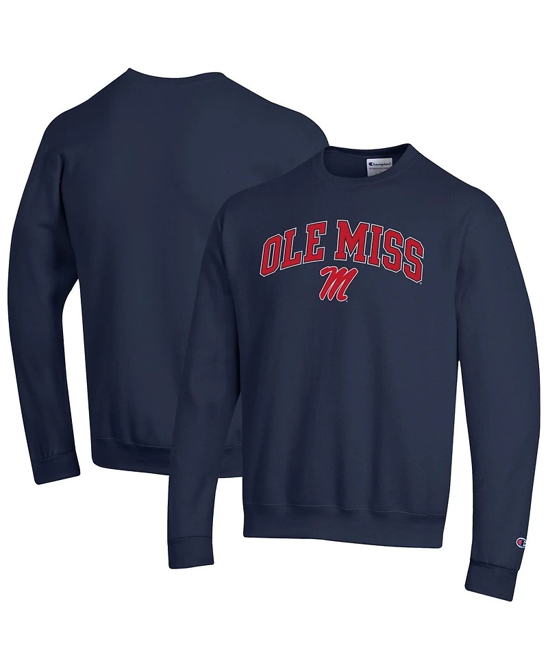 Champion Men's Navy Ole Miss Rebels Arch Over Logo Pullover Sweatshirt