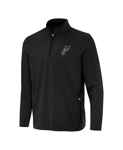 Antigua Men's Black San Antonio Spurs Perilous Quarter-Zip Sweatshirt