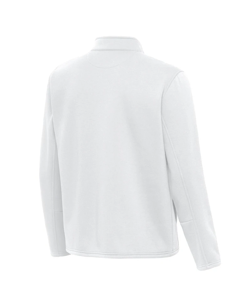 Antigua Men's White Chicago Bears Twist Quarter-Zip Pullover Jacket