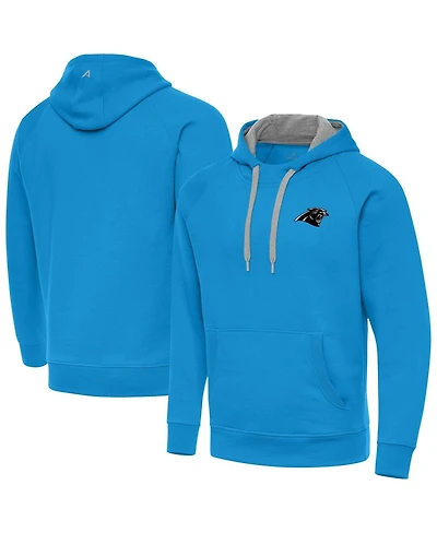Antigua Men's Blue Carolina Panthers Brushed Carbon Victory Pullover Hoodie