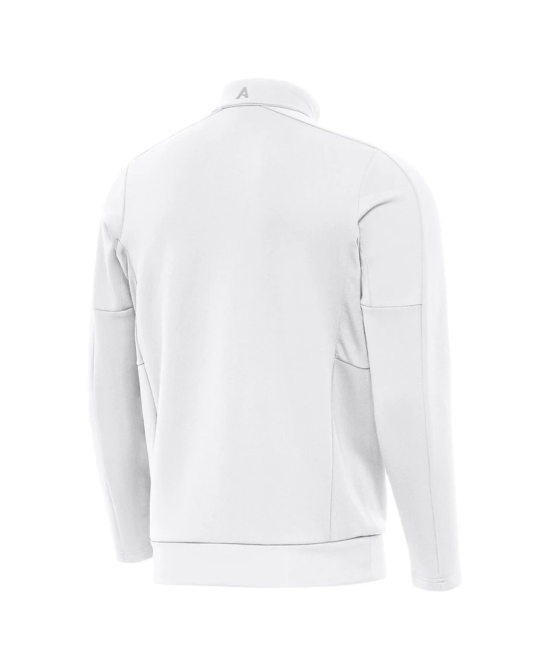 Antigua Men's White Denver Broncos Generation Quarter-Zip Jacket