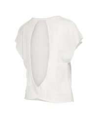 Pressbox Women's Cream Georgia Bulldogs Nelson Movement Open Back Slub T-Shirt