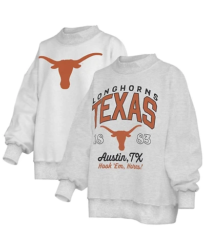 Pressbox Women's Heather Gray Texas Longhorns Reversible Sweatshirt