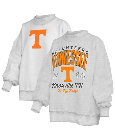Pressbox Women's Heather Gray Tennessee Volunteers Reversible Sweatshirt