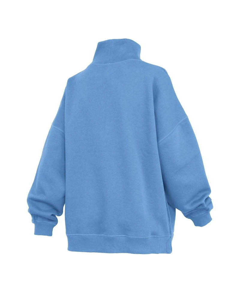 Pressbox Women's Carolina Blue North Tar Heels Oversized Mock Neck Sweatshirt