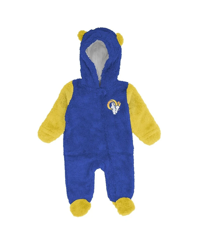 Outerstuff Baby Boys and Girls Royal Los Angeles Rams Stay Napping Fleece Bunting Full-Zip Sleeper