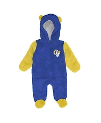 Outerstuff Baby Boys and Girls Royal Los Angeles Rams Stay Napping Fleece Bunting Full-Zip Sleeper